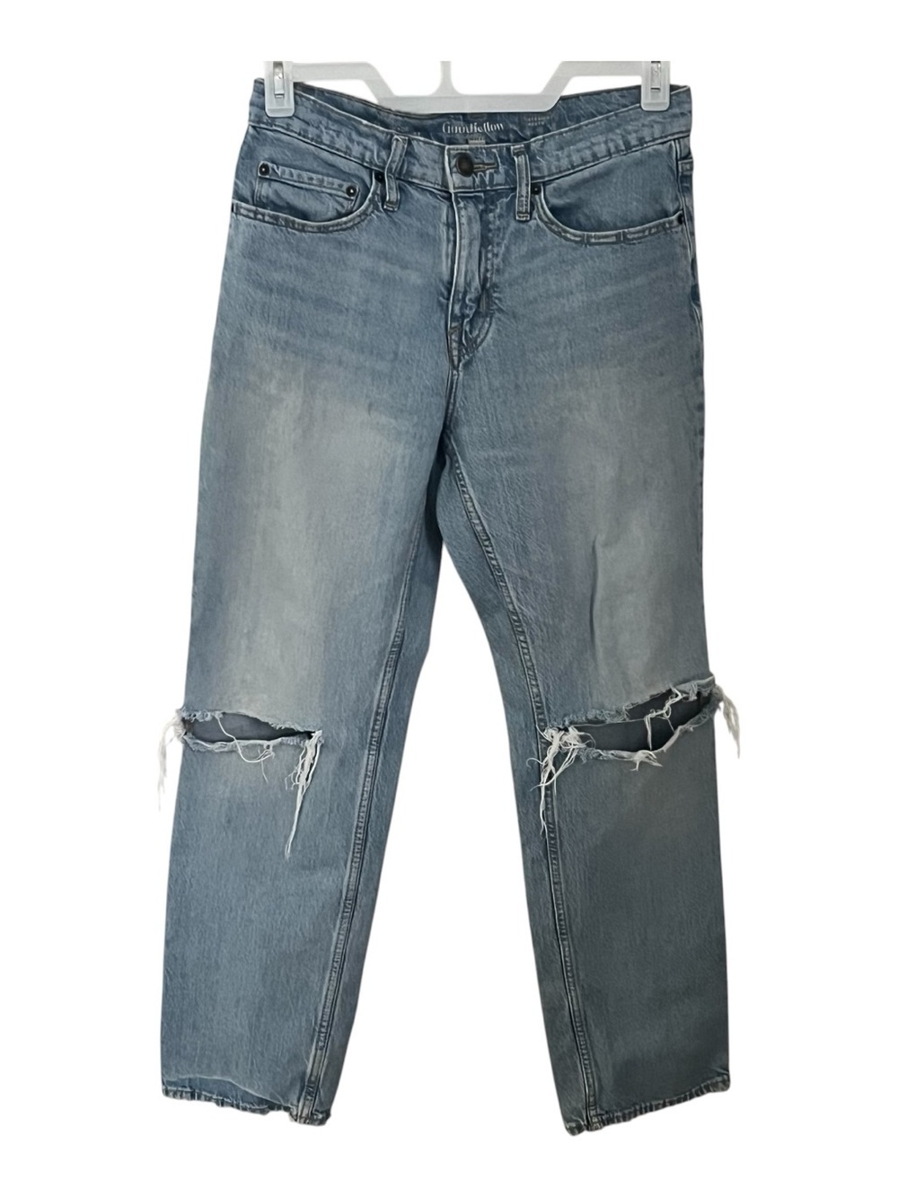 Goodfellow  Men’s Distressed Slim Fit Jeans Light Wash Blue Ripped Knees 30x30